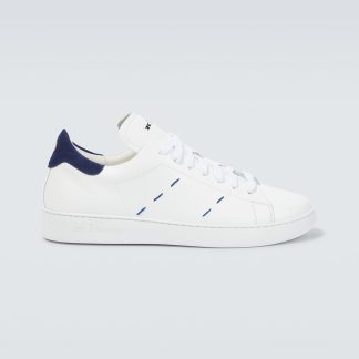 luxe groothandel Kiton Gestikte leren sneakers wit