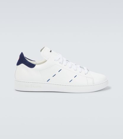 luxe groothandel Kiton Gestikte leren sneakers wit