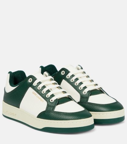 luxe groothandel Saint Laurent SL/61 leren en suède sneakers bruin