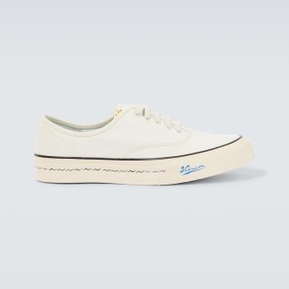 luxe groothandel Visvim Logan Deck Lo Sipe canvas sneakers wit