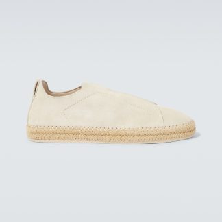 luxe groothandel Zegna Triple Stitch suède espadrilles wit