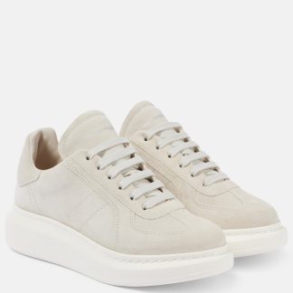 luxe kopen Alexander McQueen Oversized leren sneakers neutraal