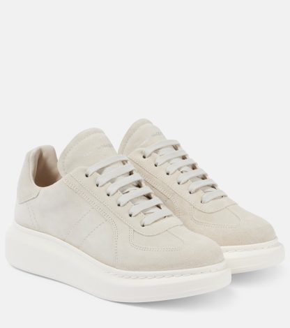 luxe kopen Alexander McQueen Oversized leren sneakers neutraal