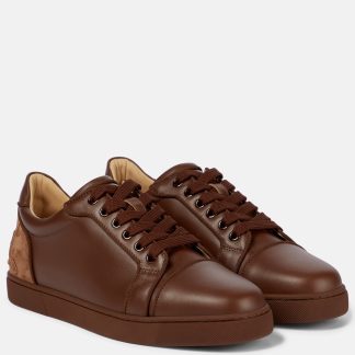 luxe kopen Christian Louboutin Fun Vieira leren sneakers bruin