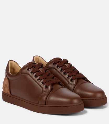 luxe kopen Christian Louboutin Fun Vieira leren sneakers bruin