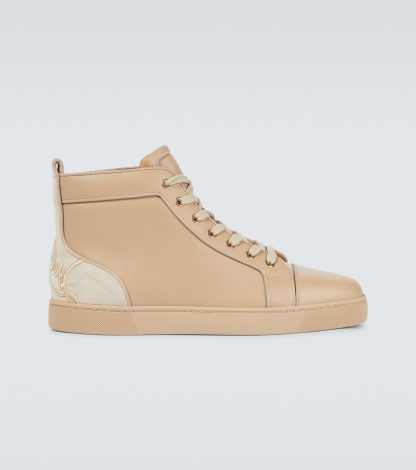 luxe kopen Christian Louboutin Leuke Louis sneakers beige