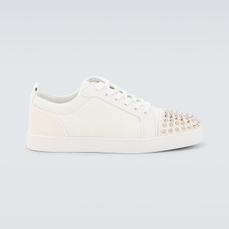 luxe kopen Christian Louboutin Louis Junior Spikes sneakers wit