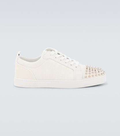 luxe kopen Christian Louboutin Louis Junior Spikes sneakers wit