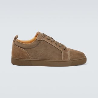 luxe kopen Christian Louboutin Louis Junior suède lage sneakers bruin