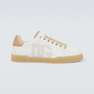 luxe kopen Dolce & Gabbana DG leren sneakers wit