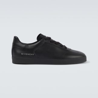 luxe kopen Givenchy Town leren sneakers zwart