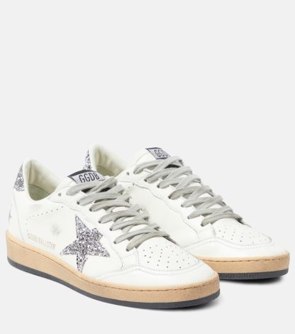 luxe kopen Golden Goose Ball Star leren sneakers wit