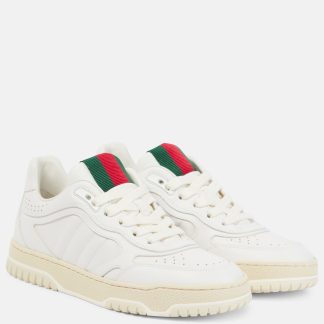 luxe kopen Gucci Gucci Re-Web leren sneakers wit