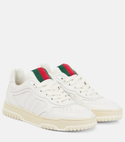 luxe kopen Gucci Gucci Re-Web leren sneakers wit