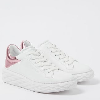 luxe kopen Jimmy Choo Diamond Maxi/F II leren sneakers wit