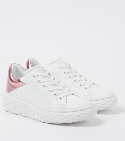 luxe kopen Jimmy Choo Diamond Maxi/F II leren sneakers wit