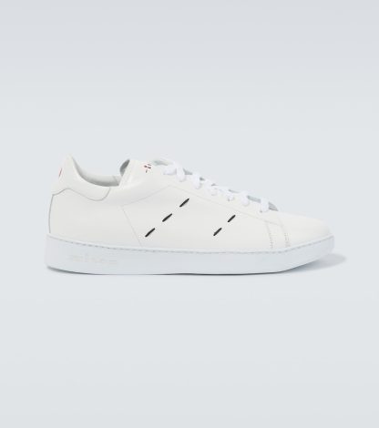 luxe kopen Kiton Leren sneakers wit