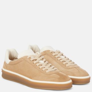 luxe kopen Loro Piana Tennis Walk suède sneakers beige