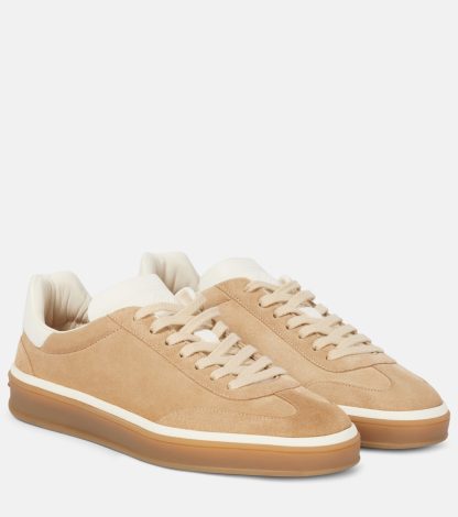 luxe kopen Loro Piana Tennis Walk suède sneakers beige