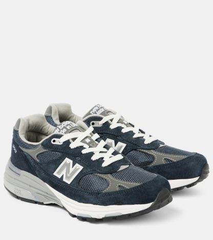 luxe kopen New Balance Made USA 993 suède sneakers blauw