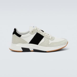 luxe groothandel Tom Ford Jagga sneakers met suède montuur wit