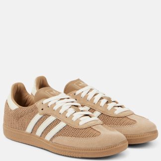 luxe replica Adidas Samba OG met leer afgezette sneakers bruin