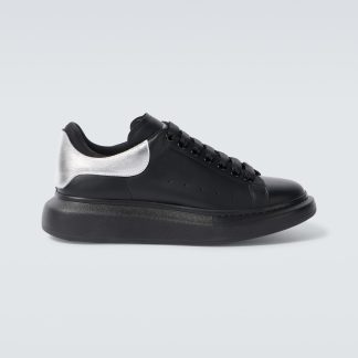 luxe replica Alexander McQueen Oversized leren sneakers zwart