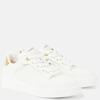 luxe replica Balmain B-Court Flip leren sneakers wit