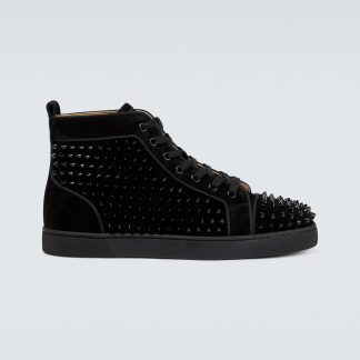 luxe replica Christian Louboutin Louis Orlato suède sneakers zwart