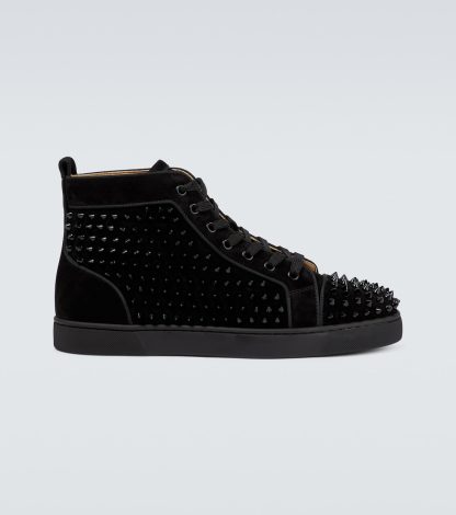 luxe replica Christian Louboutin Louis Orlato suède sneakers zwart