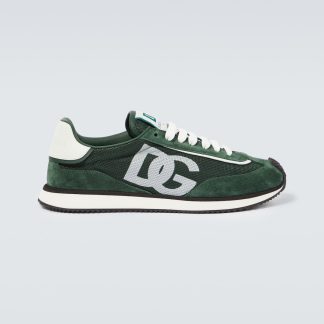 luxe replica Dolce & Gabbana Aria DG suède sneakers groen