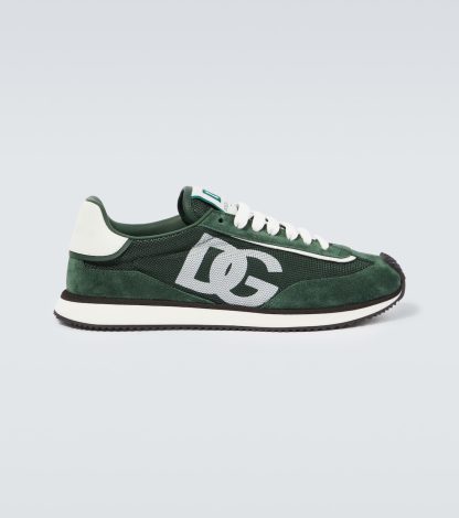 luxe replica Dolce & Gabbana Aria DG suède sneakers groen