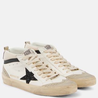 luxe replica Golden Goose Mid Star leren sneakers wit