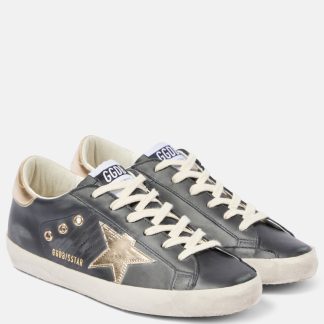 luxe replica Golden Goose Super Star leren sneakers zwart