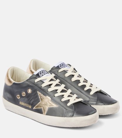 luxe replica Golden Goose Super Star leren sneakers zwart