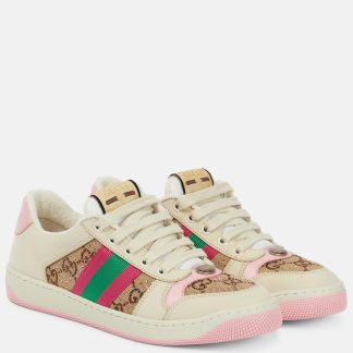 luxe replica Gucci Screener leren sneakers veelkleurig