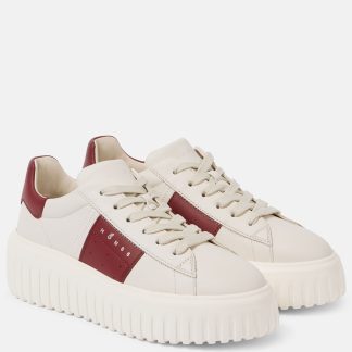 luxe replica Hogan H-Stripes leren sneakers wit