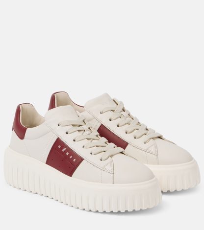 luxe replica Hogan H-Stripes leren sneakers wit