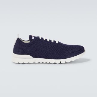 luxe replica Kiton FITS katoenen sneakers blauw