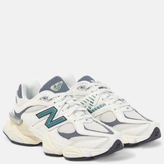 luxe replica New Balance 9060 met leer afgezette sneakers wit