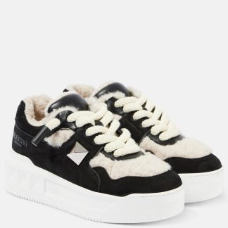 luxe replica Valentino Garavani One Stud XL leren sneakers zwart