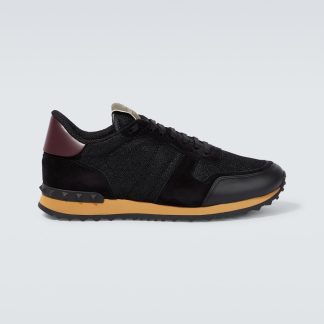 luxe replica Valentino Garavani Rockrunner mesh sneakers zwart