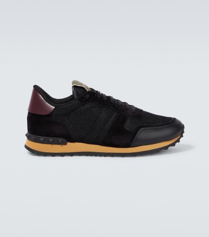 luxe replica Valentino Garavani Rockrunner mesh sneakers zwart