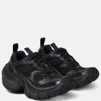 mode luxe Balenciaga 10XL mesh sneakers zwart