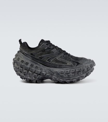 mode luxe Balenciaga Stuiter mesh sneakers zwart