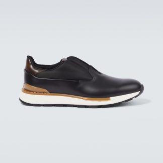 mode luxe Berluti Fast Track leren sneakers zwart