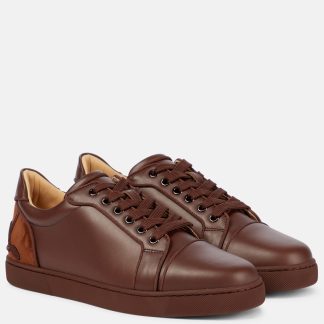 mode luxe Christian Louboutin Fun Vieira leren sneakers bruin