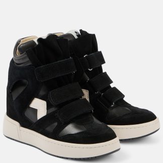 mode luxe Isabel Marant IM3 sleehak sneakers met suède rand zwart