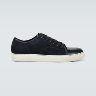 mode luxe Lanvin DBB1 suède sneakers blauw