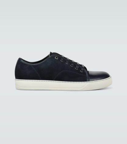 mode luxe Lanvin DBB1 suède sneakers blauw